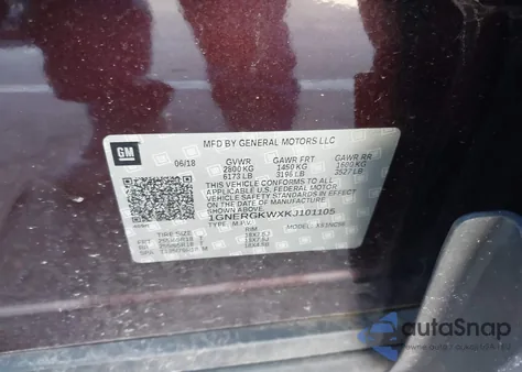 2019 Chevrolet Traverse 1Lt z USA, uszkodzony, nr VIN 1GNERGKWXKJ101105